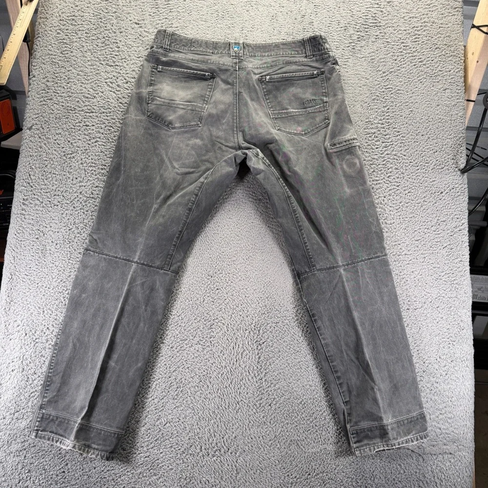 Kuhl Rydr Jeans Mens 40x34 Gray Cotton Denim Straight Workwear Travel Stretch